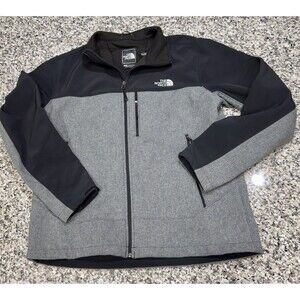 THE NORTH FACE Mens Black Gray Colorblock Apex Bionic Windbreaker Coat Sz Large